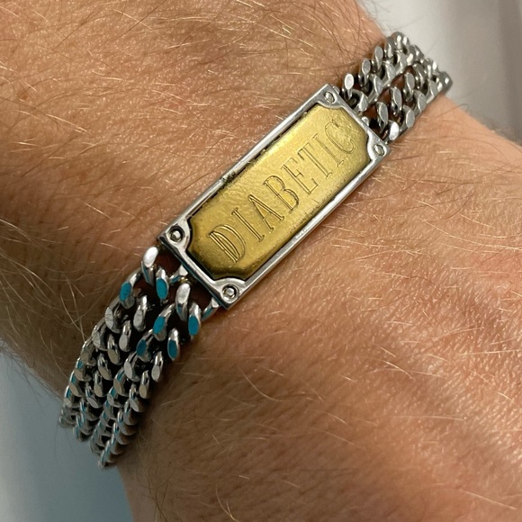 Vintage DIABETIC silver tone bracelet by Speidel USA - Picture 2 of 11